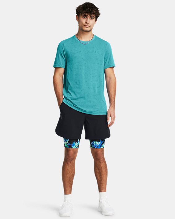 Men's HeatGear® Iso-Chill Printed Long Shorts, Green, pdpMainDesktop image number 2